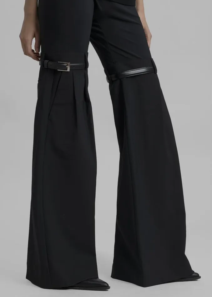The Frankie Shop Coperni Hybrid Flare Trousers 8211 Black Women Bottoms