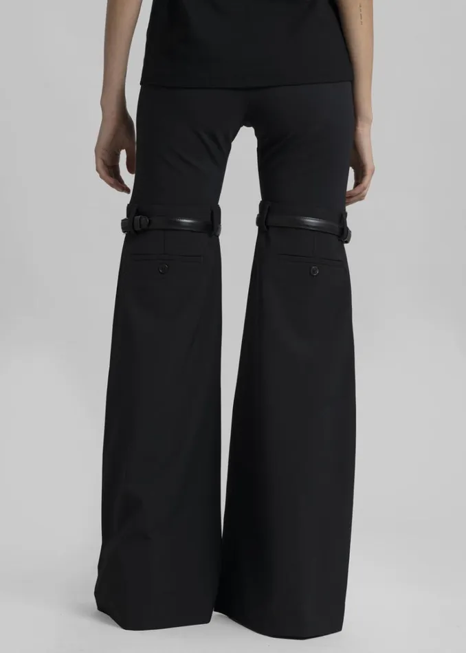 The Frankie Shop Coperni Hybrid Flare Trousers 8211 Black Women Bottoms