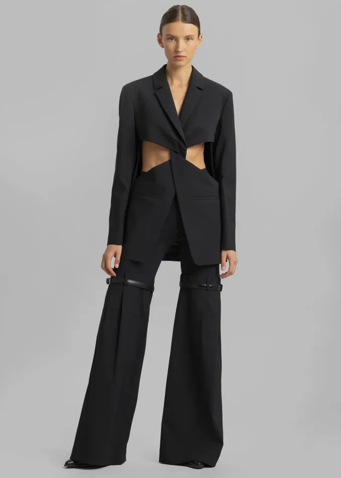 The Frankie Shop Coperni Hybrid Flare Trousers 8211 Black Women Bottoms