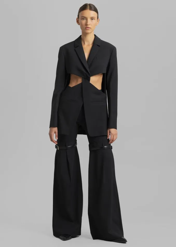 The Frankie Shop Coperni Hybrid Flare Trousers 8211 Black Women Bottoms