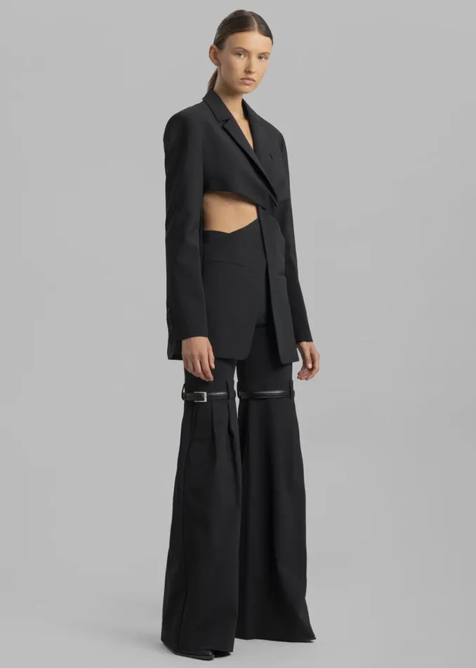 The Frankie Shop Coperni Hybrid Flare Trousers 8211 Black Women Bottoms