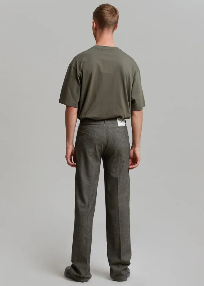 The Frankie Shop Coperni Lowrise Loose Tailored Trousers 8211 Dark Moss Men Bottoms
