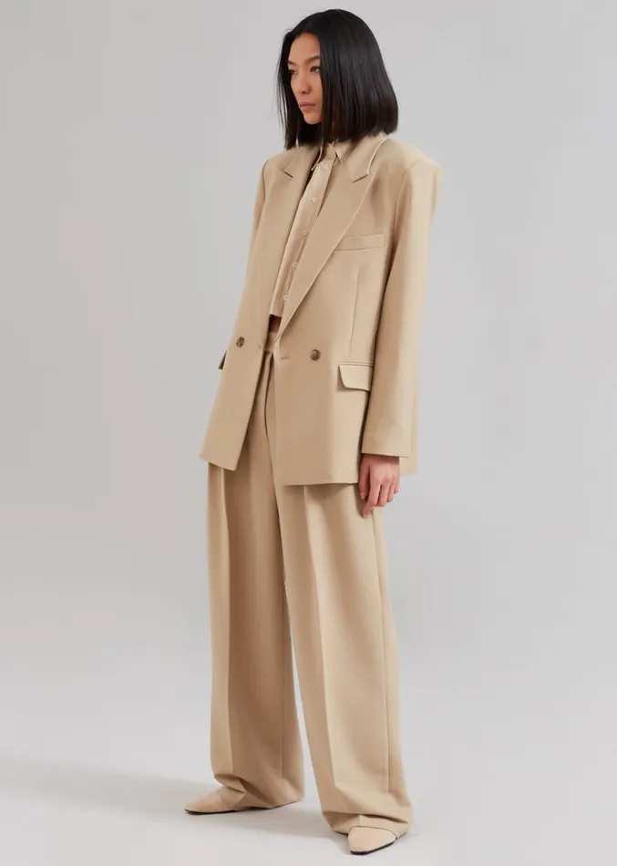 The Frankie Shop Corrin Blazer 8211 Beige Women Outerwear