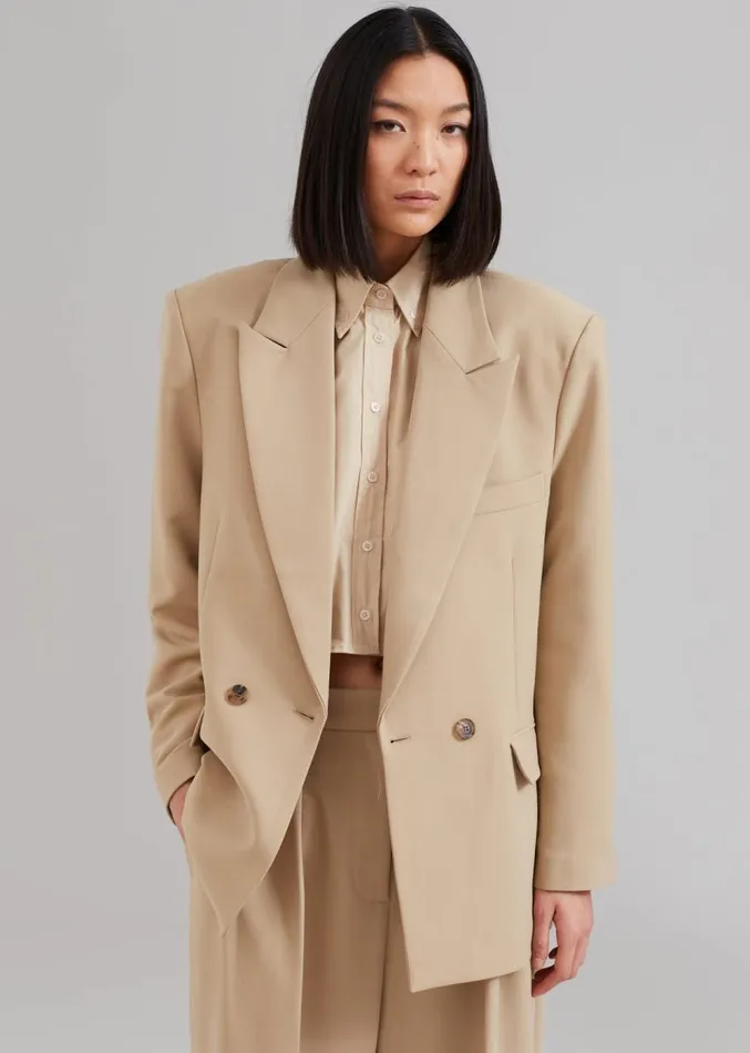 The Frankie Shop Corrin Blazer 8211 Beige Women Outerwear