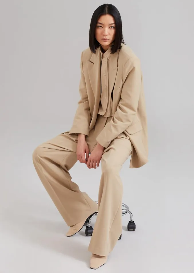 The Frankie Shop Corrin Blazer 8211 Beige Women Outerwear