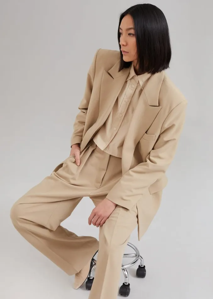 The Frankie Shop Corrin Blazer 8211 Beige Women Outerwear