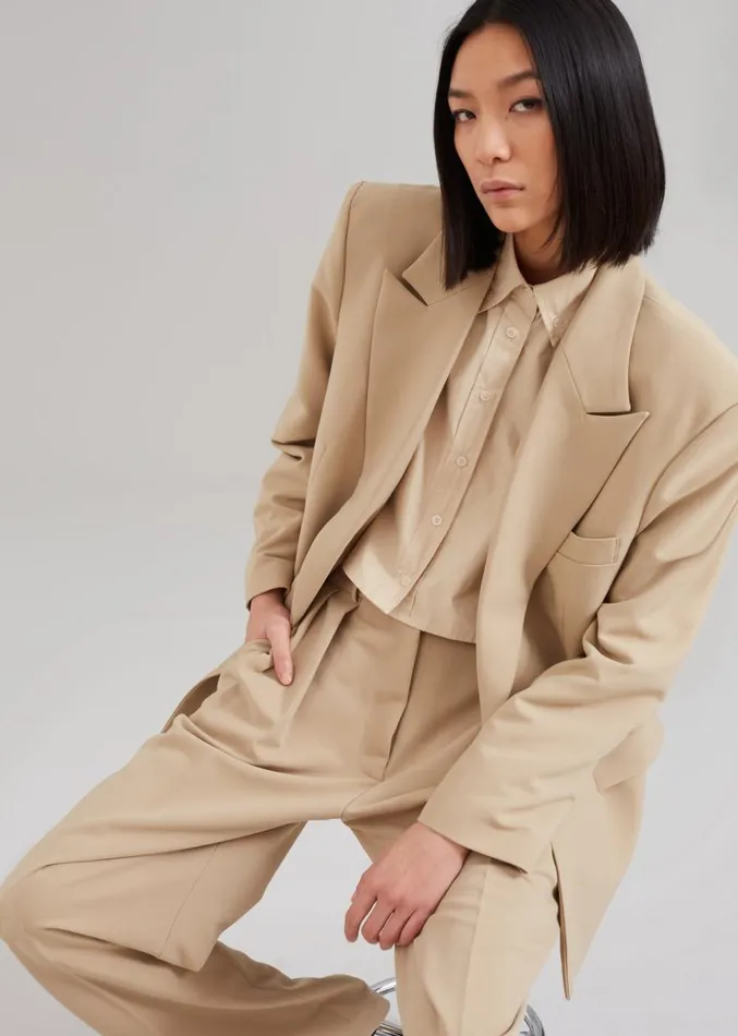 The Frankie Shop Corrin Blazer 8211 Beige Women Outerwear
