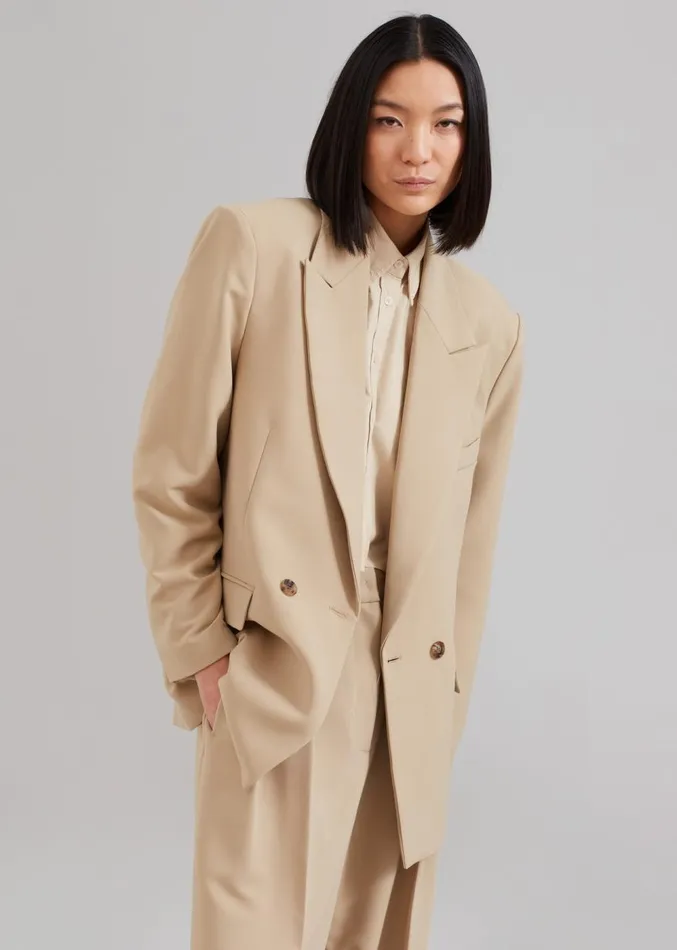 The Frankie Shop Corrin Blazer 8211 Beige Women Outerwear
