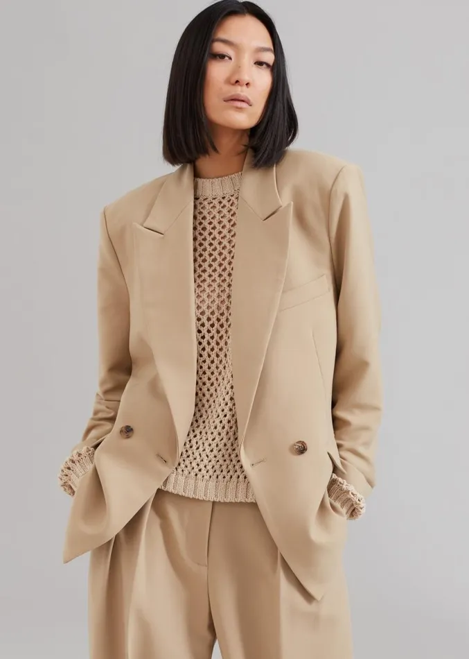 The Frankie Shop Corrin Blazer 8211 Beige Women Outerwear