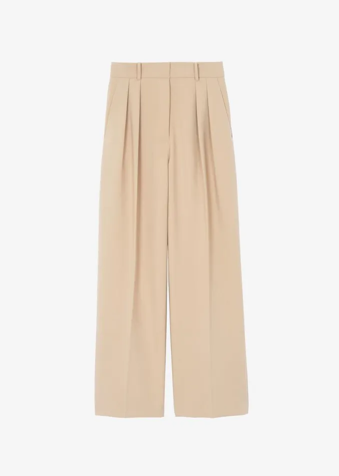The Frankie Shop Corrin Pleated Trousers 8211 Beige Women Clothing