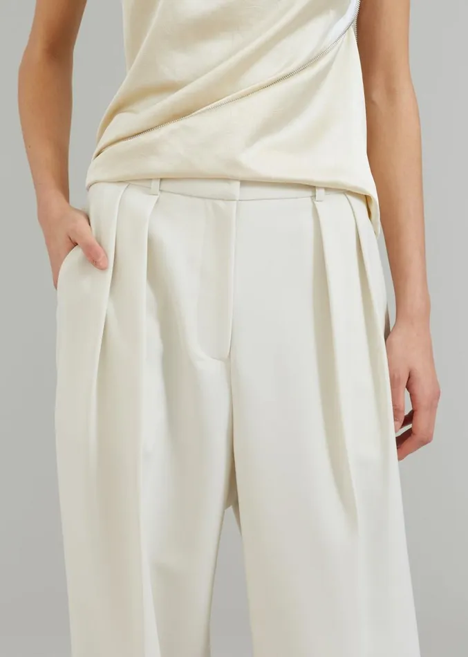 The Frankie Shop Corrin Pleated Trousers 8211 Ivory Women Suits