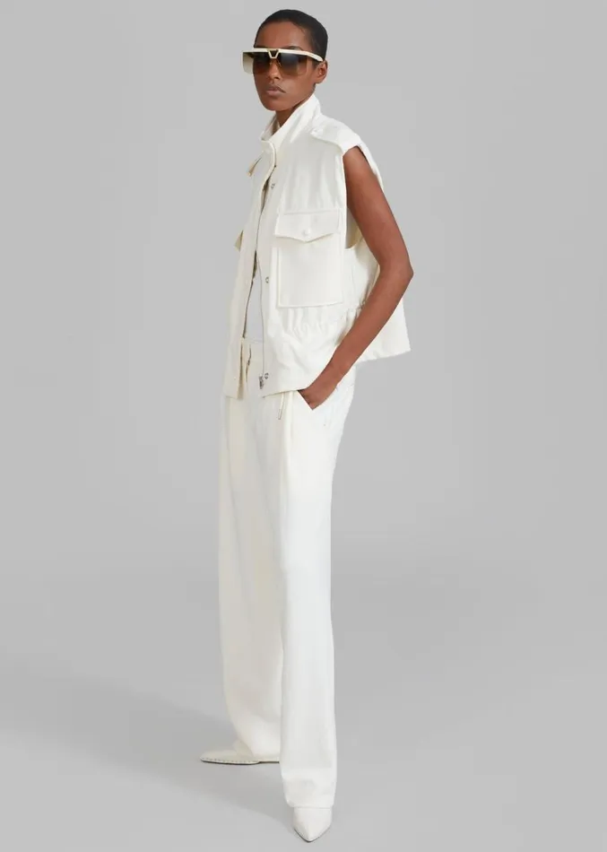 The Frankie Shop Dakota Pocket Vest 8211 Ivory Women Clothing