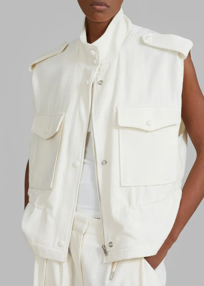 The Frankie Shop Dakota Pocket Vest 8211 Ivory Women Clothing