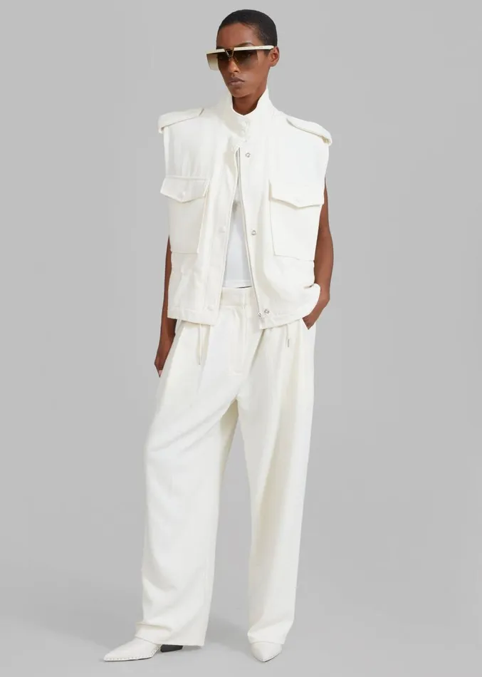 The Frankie Shop Dakota Pocket Vest 8211 Ivory Women Clothing