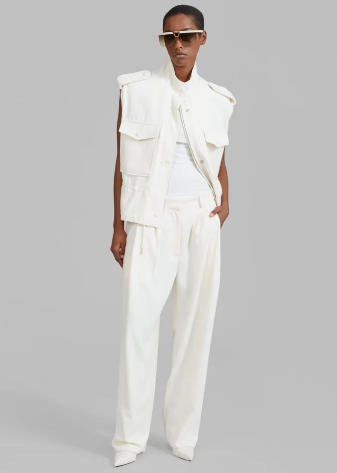 The Frankie Shop Dakota Pocket Vest 8211 Ivory Women Clothing