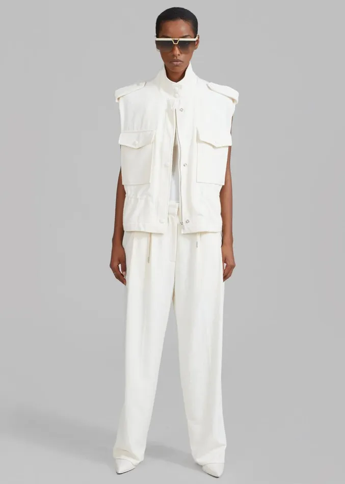 The Frankie Shop Dakota Pocket Vest 8211 Ivory Women Clothing