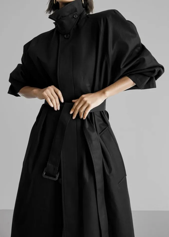 The Frankie Shop Decima Trench Coat 8211 Black Women Outerwear