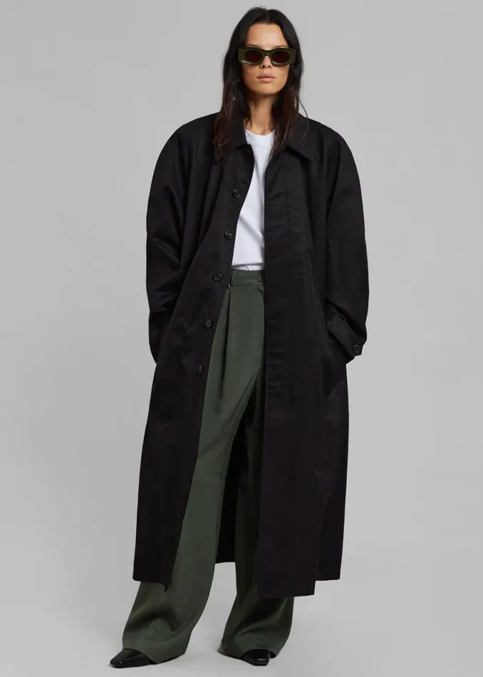 The Frankie Shop Decima Trench Coat 8211 Black Women Outerwear