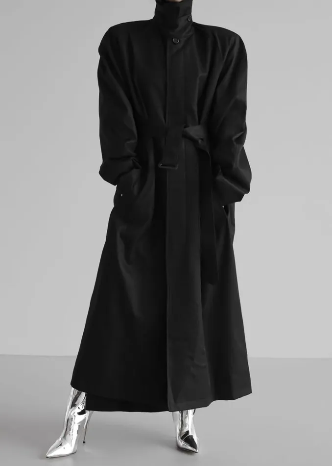 The Frankie Shop Decima Trench Coat 8211 Black Women Outerwear