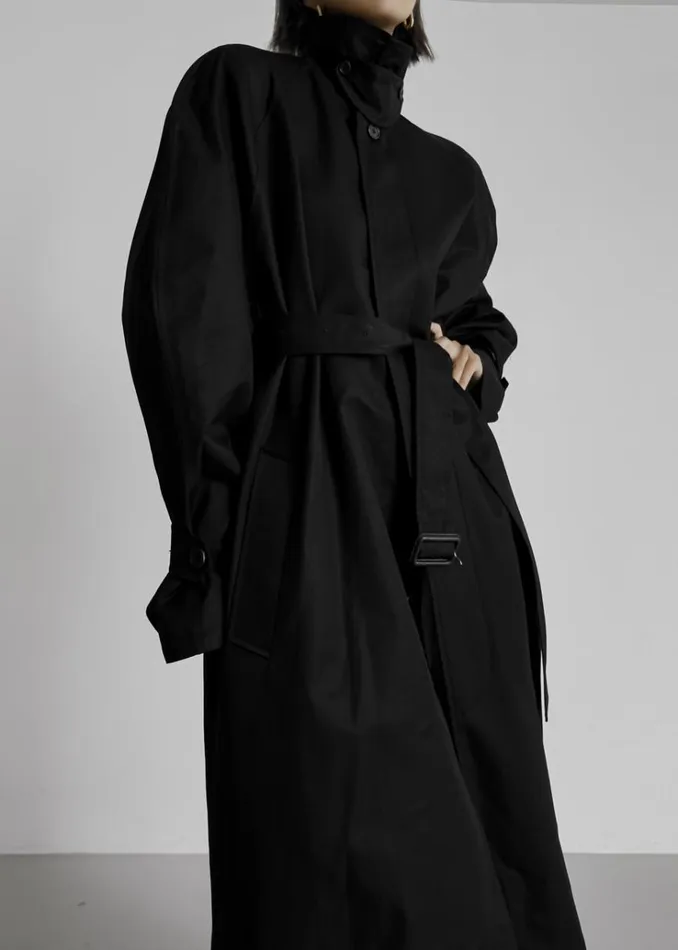 The Frankie Shop Decima Trench Coat 8211 Black Women Outerwear
