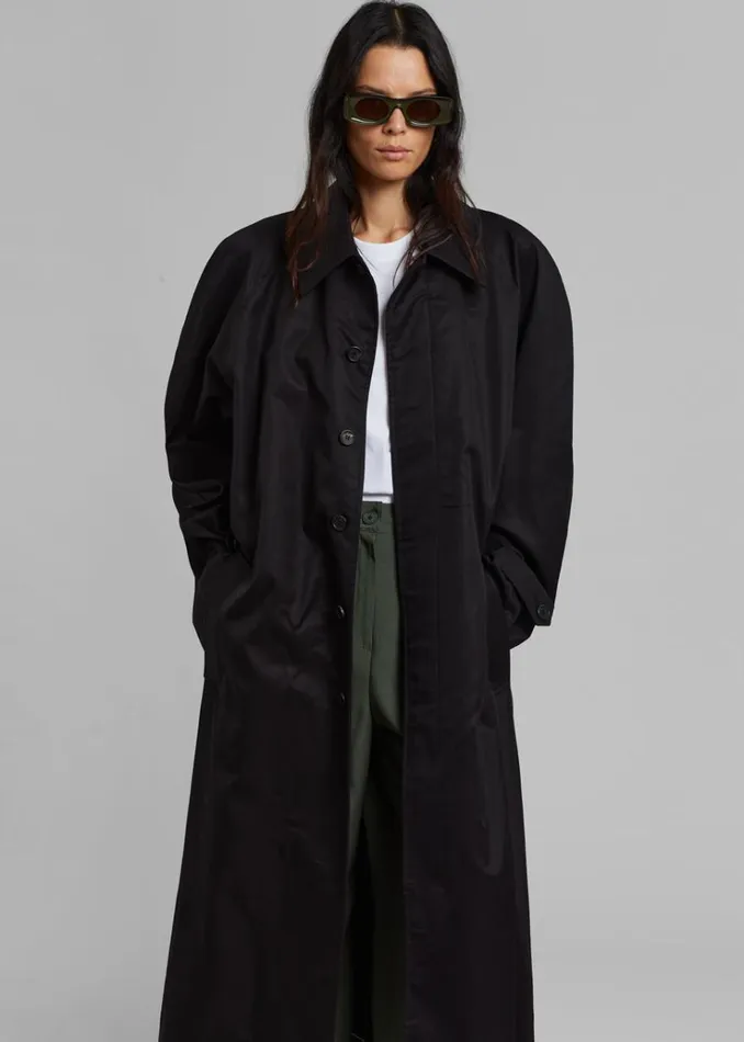 The Frankie Shop Decima Trench Coat 8211 Black Women Outerwear