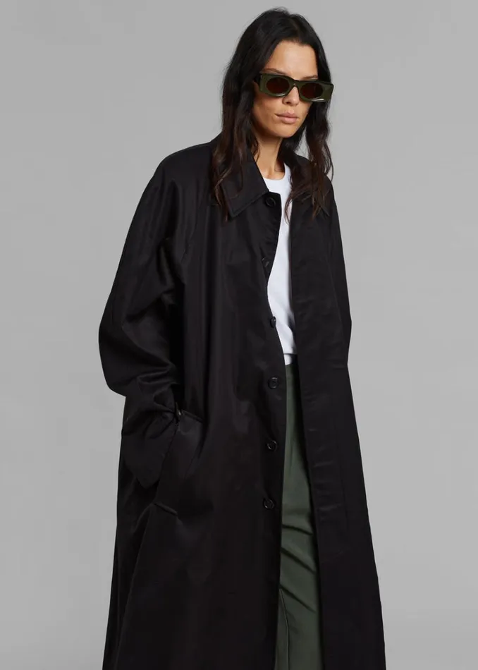 The Frankie Shop Decima Trench Coat 8211 Black Women Outerwear