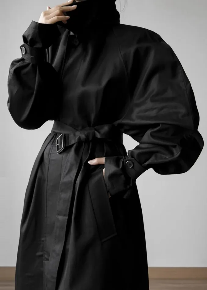 The Frankie Shop Decima Trench Coat 8211 Black Women Outerwear