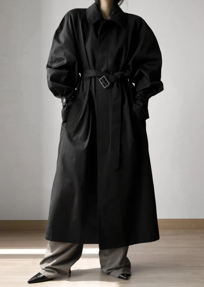 The Frankie Shop Decima Trench Coat 8211 Black Women Outerwear