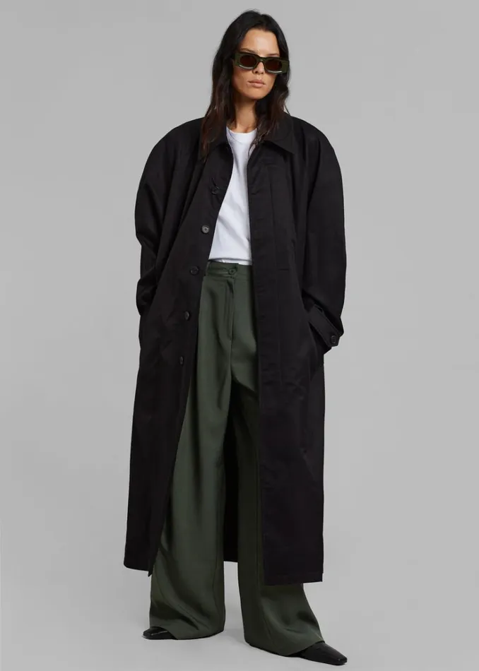 The Frankie Shop Decima Trench Coat 8211 Black Women Outerwear