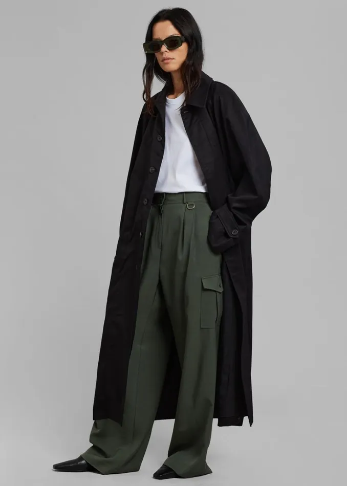 The Frankie Shop Decima Trench Coat 8211 Black Women Outerwear