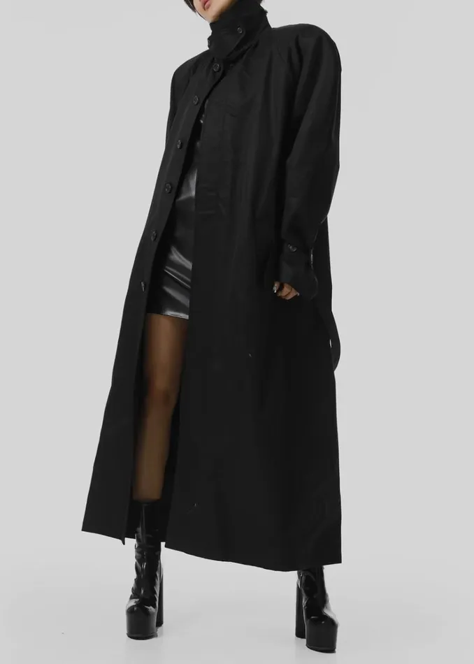 The Frankie Shop Decima Trench Coat 8211 Black Women Outerwear