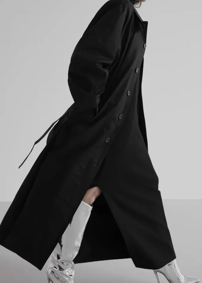 The Frankie Shop Decima Trench Coat 8211 Black Women Outerwear