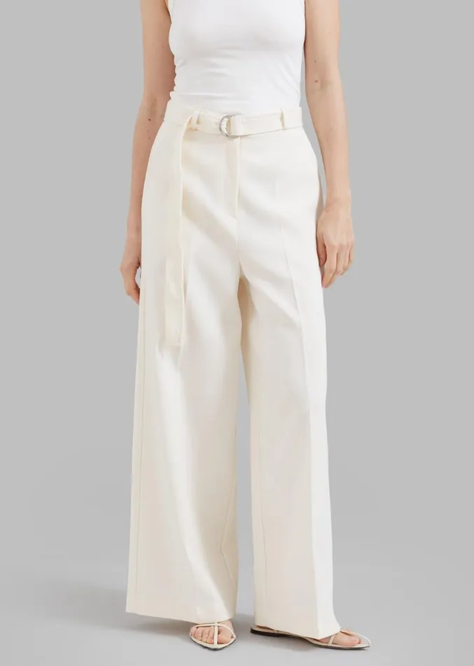 The Frankie Shop Delphi Belted Pants 8211 Cream Women Suits