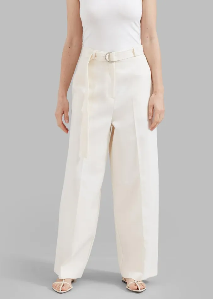 The Frankie Shop Delphi Belted Pants 8211 Cream Women Suits