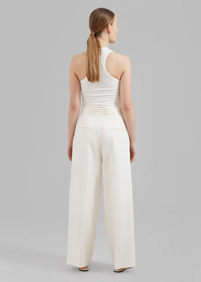 The Frankie Shop Delphi Belted Pants 8211 Cream Women Suits