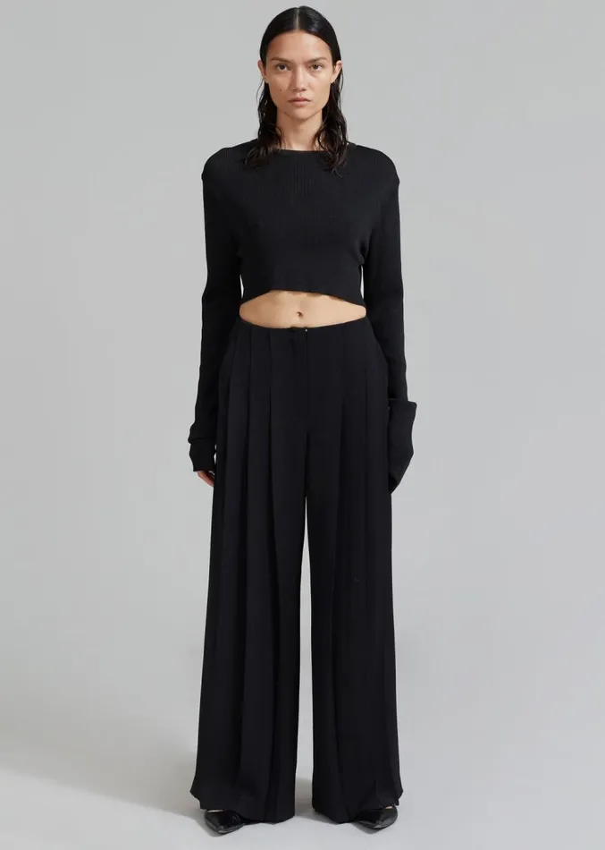 The Frankie Shop Dillon Pleated Pants 8211 Black Women Clothing