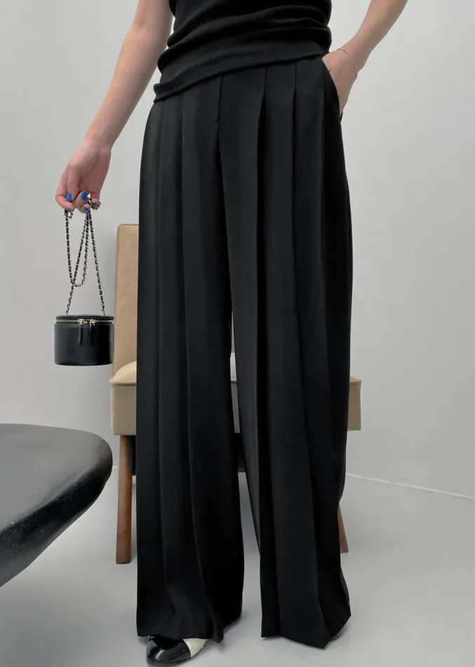 The Frankie Shop Dillon Pleated Pants 8211 Black Women Clothing