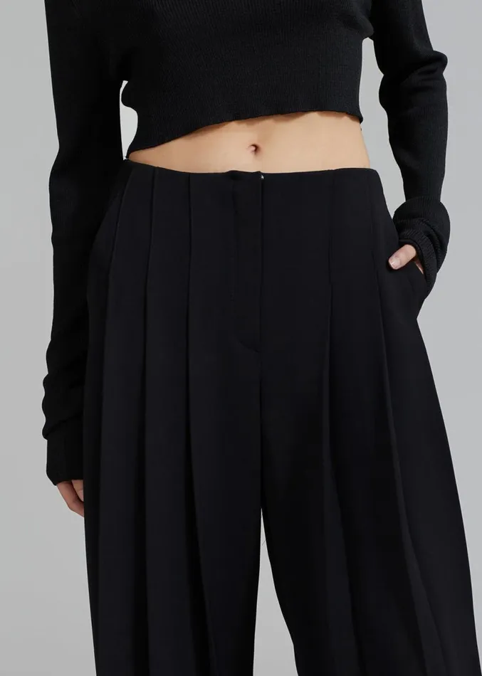 The Frankie Shop Dillon Pleated Pants 8211 Black Women Clothing