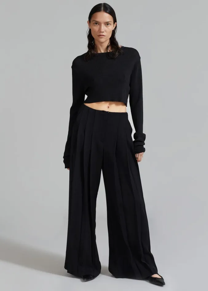 The Frankie Shop Dillon Pleated Pants 8211 Black Women Clothing