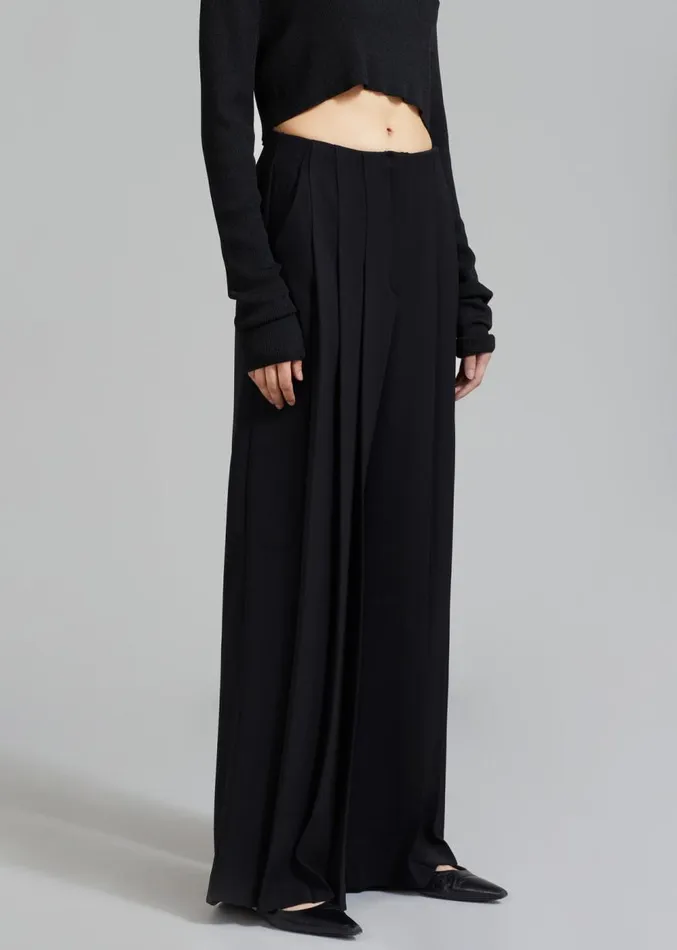 The Frankie Shop Dillon Pleated Pants 8211 Black Women Clothing