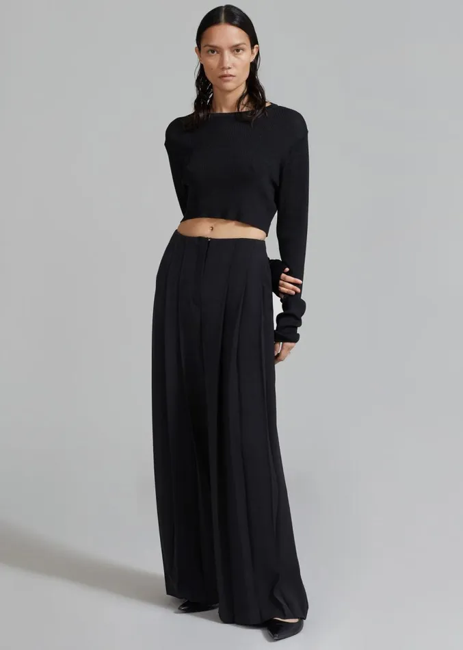 The Frankie Shop Dillon Pleated Pants 8211 Black Women Clothing