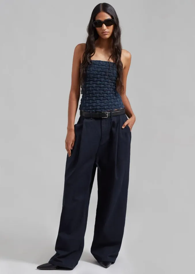 The Frankie Shop Drew Denim Pants 8211 Navy WomenMen Bottoms