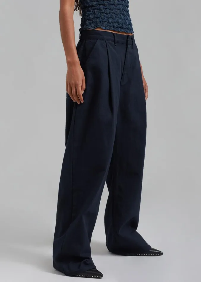 The Frankie Shop Drew Denim Pants 8211 Navy WomenMen Bottoms