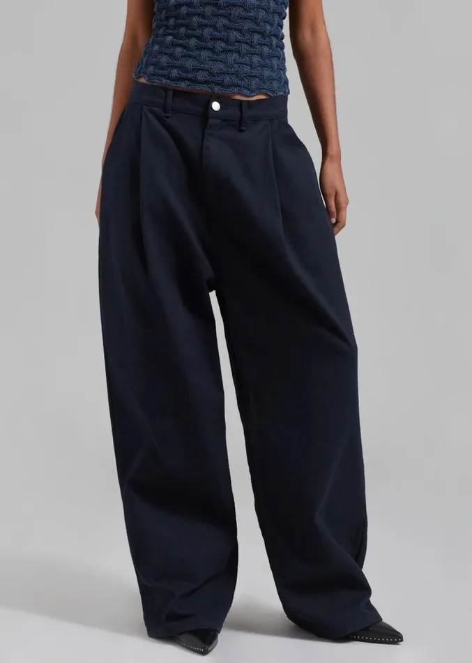 The Frankie Shop Drew Denim Pants 8211 Navy WomenMen Bottoms