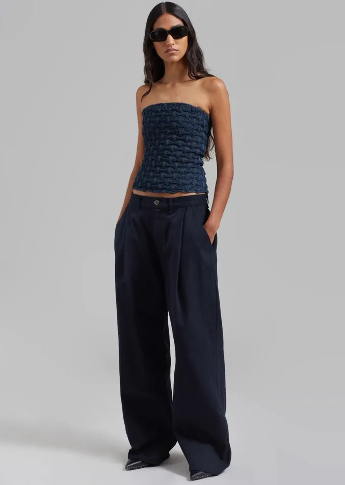 The Frankie Shop Drew Denim Pants 8211 Navy WomenMen Bottoms