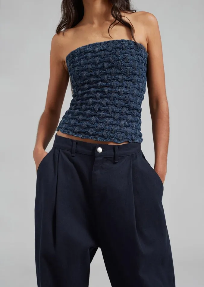 The Frankie Shop Drew Denim Pants 8211 Navy WomenMen Bottoms
