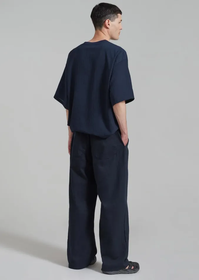 The Frankie Shop Drew Denim Pants 8211 Navy WomenMen Bottoms