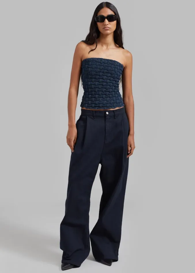 The Frankie Shop Drew Denim Pants 8211 Navy WomenMen Bottoms