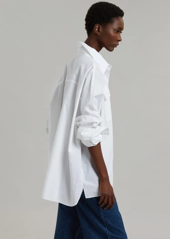 The Frankie Shop Elara Oversized Shirt 8211 Optic White Women Tops