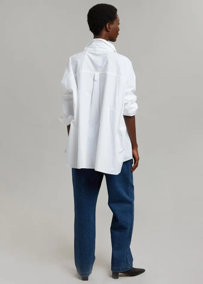 The Frankie Shop Elara Oversized Shirt 8211 Optic White Women Tops